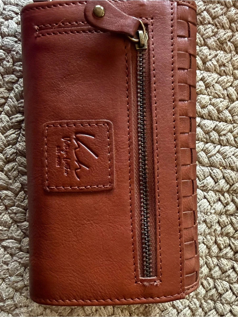 Vintage Leather Woven Leather Wallet